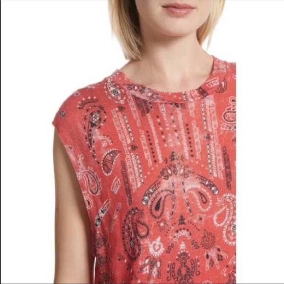 🍉 IRO Jeans Nungui Bandana Print Linen Tank Top - Picture 6 of 8